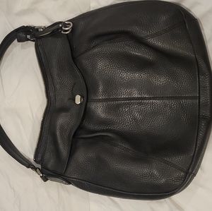 Cole Haan Black Pebbled leather Hobo Shoulder Tote